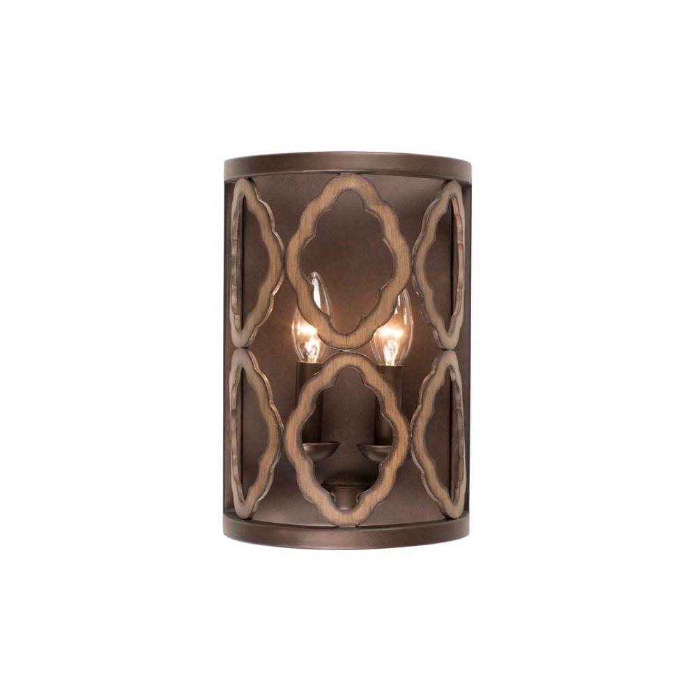 Kalco Lighting Whittaker 12-in 2 Light Socket Brownstone Wall Sconce