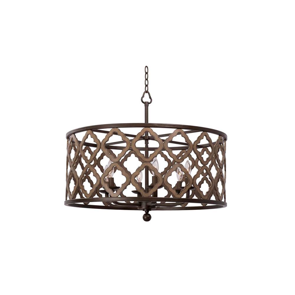 Kalco Lighting Whittaker 28-in 6 Light Socket Brownstone Pendant