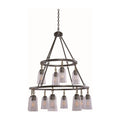 Kalco Lighting Dillon 32-in 12 Light Socket Milled Iron Tiered Chandelier