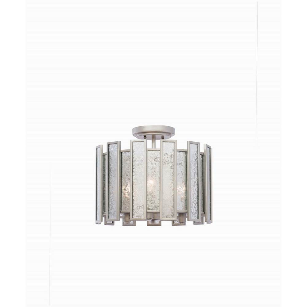 Kalco Lighting Palisade 15-in 3 Light Socket Tarnished Silver Semi-flush Mount