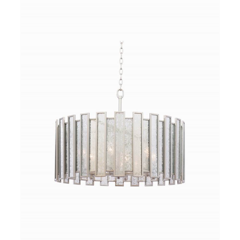 Kalco Lighting Palisade 27-in 4 Light Socket Tarnished Silver Chandelier
