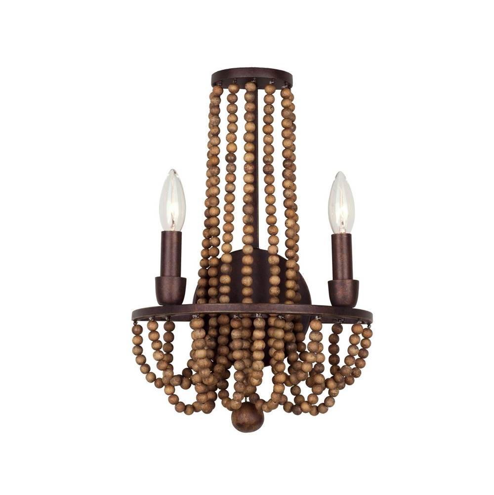 Kalco Lighting Beechwood 18-in 2 Light Socket Royal Mahogany Wall Sconce