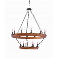Kalco Lighting 505553BI Black Iron Lansdale 42-in 18 Light Socket Black Iron Tiered Chandelier Image 1
