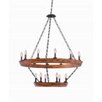 Kalco Lighting 505553BI Black Iron Lansdale 42-in 18 Light Socket Black Iron Tiered Chandelier Image 1
