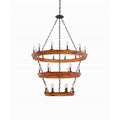 Kalco Lighting Lansdale 42-in 24 Light Socket Black Iron Tiered Chandelier