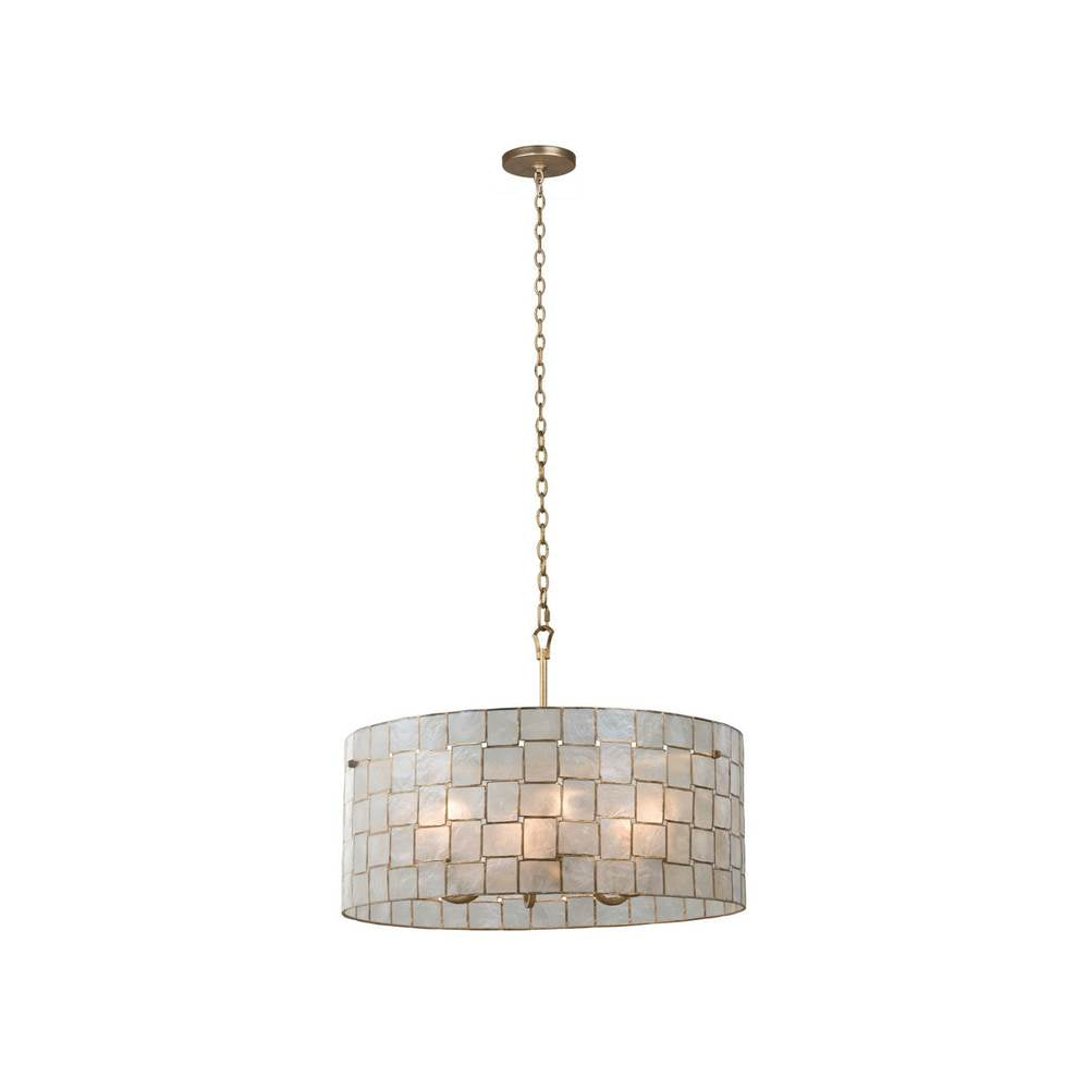 Kalco Lighting 505851OL Oxidized Gold Leaf Roxy 27.25-in 6 Light Socket Oxidized Gold Leaf Chandelier Image 1
