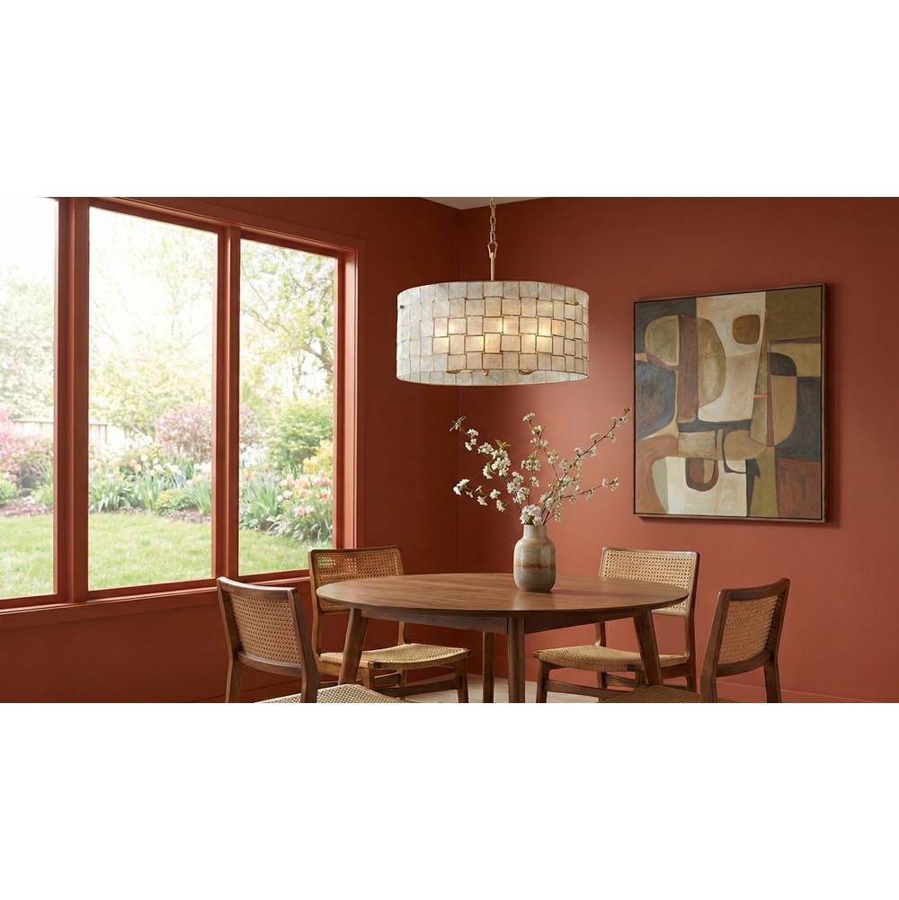Kalco Lighting Roxy 27.25-in 6 Light Socket Oxidized Gold Leaf Chandelier
