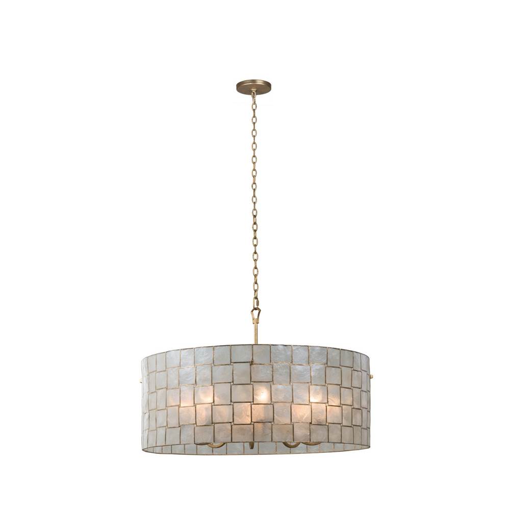 Kalco Lighting Roxy 33-in 8 Light Socket Oxidized Gold Leaf Chandelier