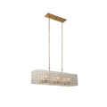 Kalco Lighting Roxy 42-in 6 Light Socket Oxidized Gold Leaf Linear Pendant