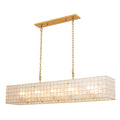 Kalco Lighting 505861OL Oxidized Gold Leaf Roxy 59.75-in 10 Light Socket Oxidized Gold Leaf Linear Pendant Image 1