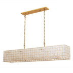 Kalco Lighting Roxy 59.75-in 10 Light Socket Oxidized Gold Leaf Linear Pendant