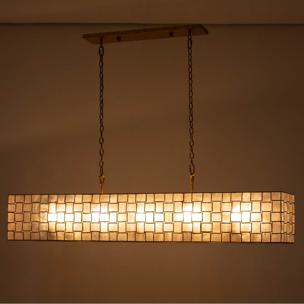 Kalco Lighting 505861OL Oxidized Gold Leaf Roxy 59.75-in 10 Light Socket Oxidized Gold Leaf Linear Pendant Image 4