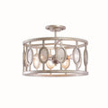 Kalco Lighting Palomar 16-in 3 Light Socket Vintage Silver Leaf Semi-flush Mount