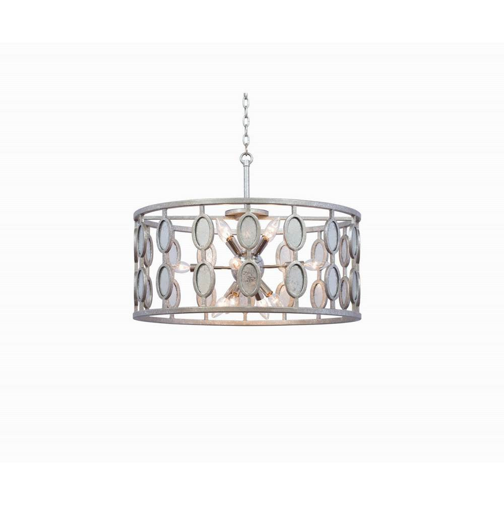 Kalco Lighting 506153VSL Vintage Silver Leaf Palomar 26-in 12 Light Socket Vintage Silver Leaf Chandelier Image 1
