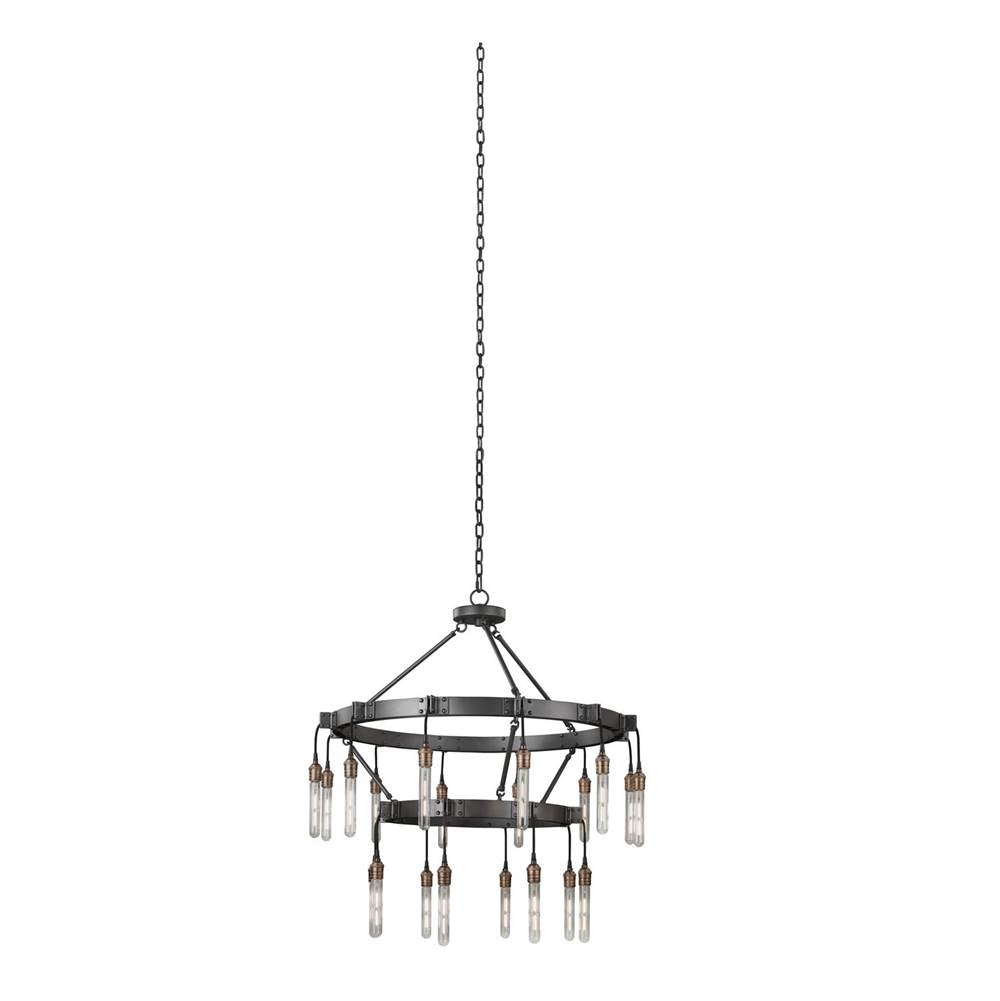 Kalco Lighting Stuyvesant 36-in 20 Light Socket Matte Gun Metal Tiered Chandelier