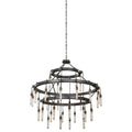 Kalco Lighting Stuyvesant 48-in 36 Light Socket Matte Gun Metal Tiered Chandelier