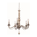 Kalco Lighting Colony 27-in 5 Light Socket Dune Silver Chandelier