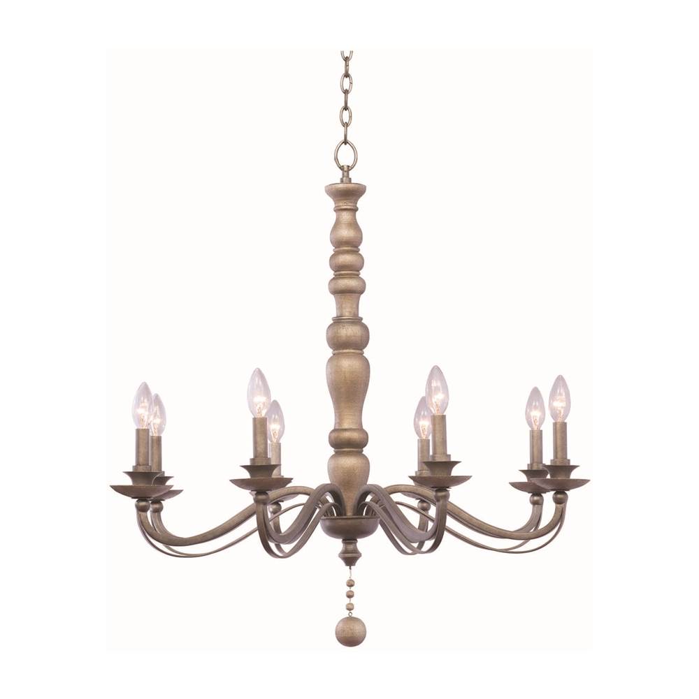 Kalco Lighting Colony 32-in 8 Light Socket Dune Silver Chandelier
