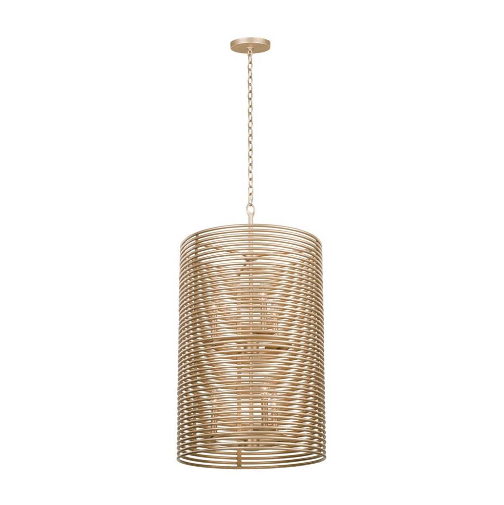 Kalco Lighting Emery 19-in 6 Light Socket Modern Gold Chandelier