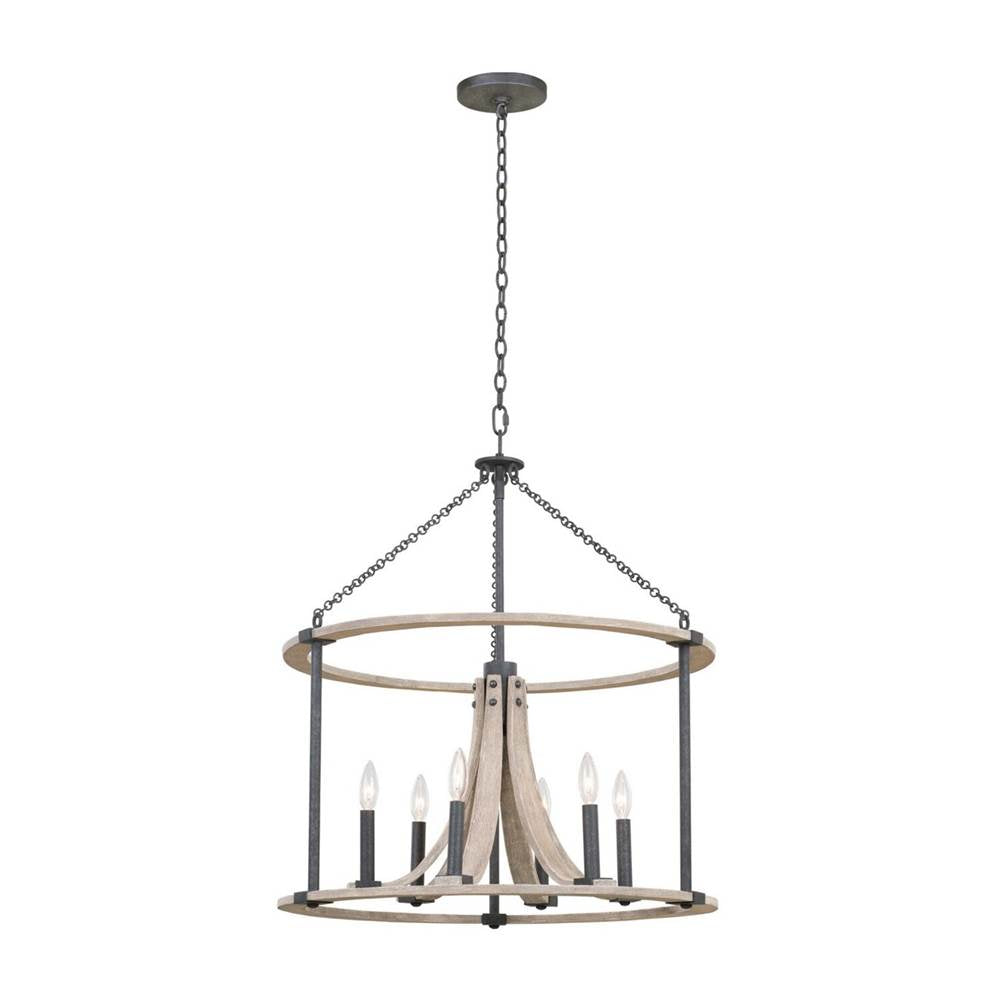 Kalco Lighting Middleton 26-in 6 Light Socket Natural Iron Chandelier