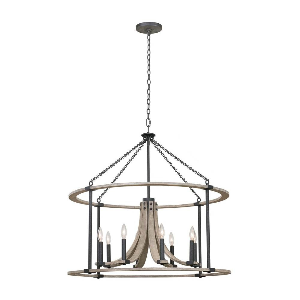 Kalco Lighting Middleton 34-in 8 Light Socket Natural Iron Chandelier