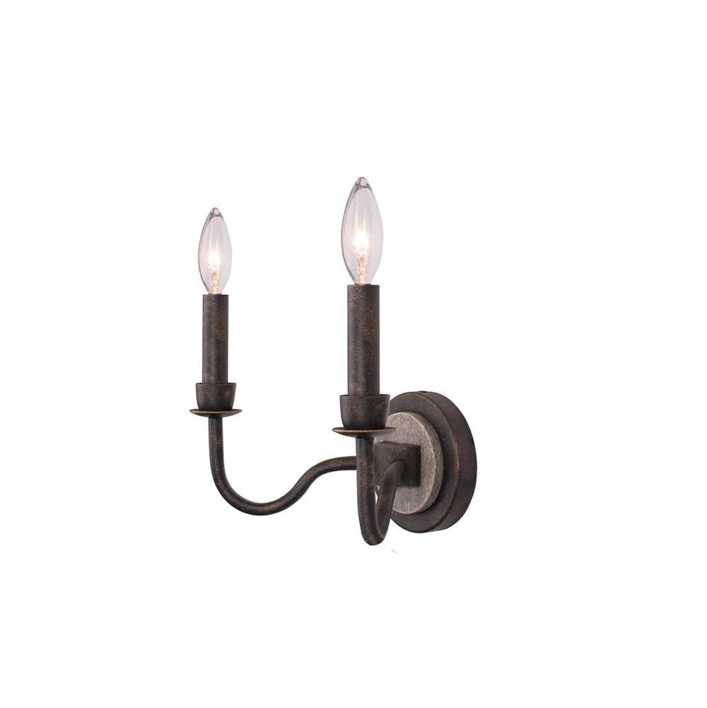 Kalco Lighting Harper 12-in 2 Light Socket Florence Gold Wall Sconce