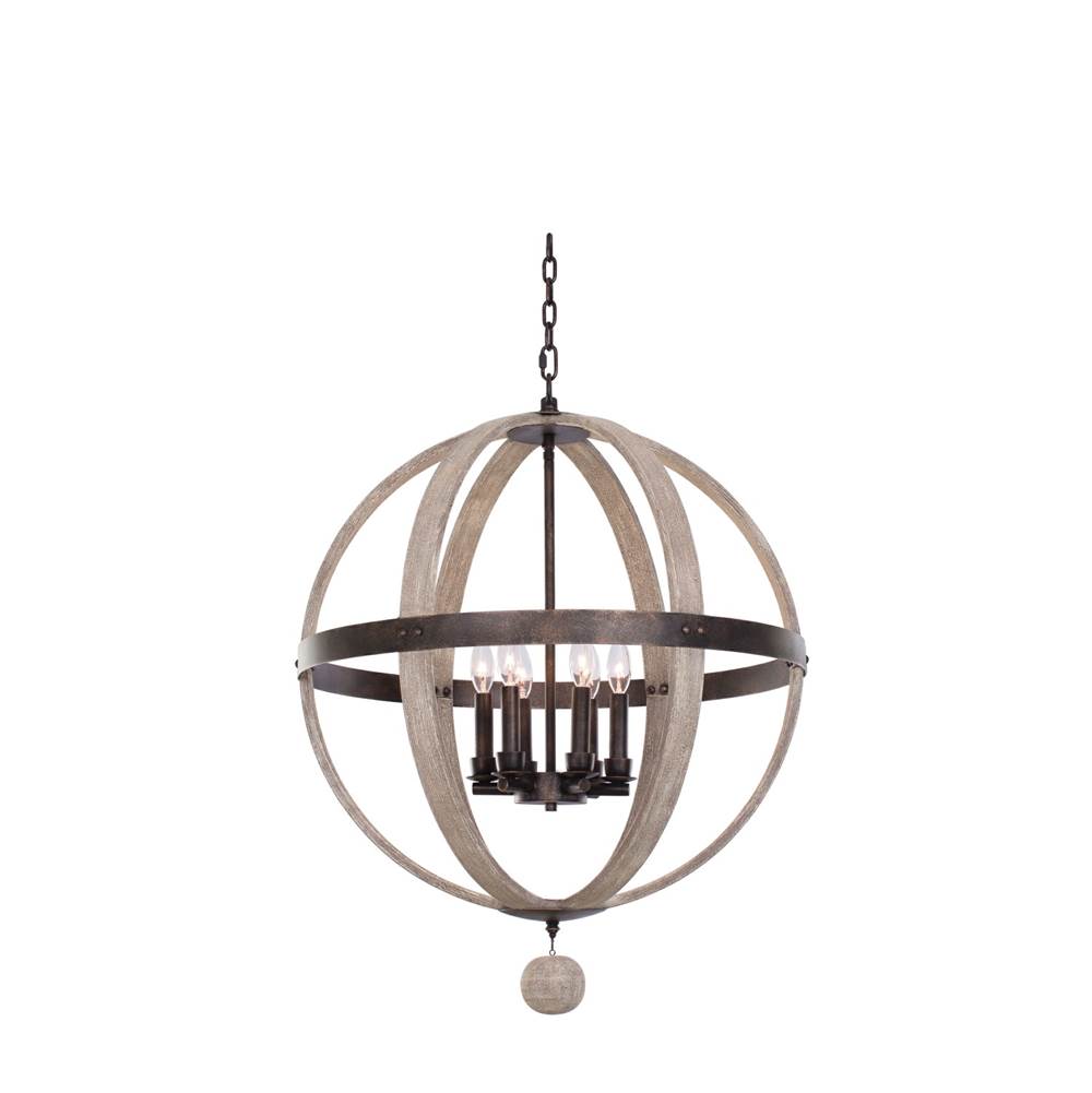 Kalco Lighting 506851FG Florence Gold Harper 25-in 6 Light Socket Florence Gold Chandelier Image 1