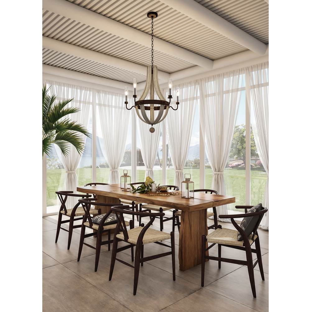 Kalco Lighting Harper 32-in 5 Light Socket Florence Gold Chandelier