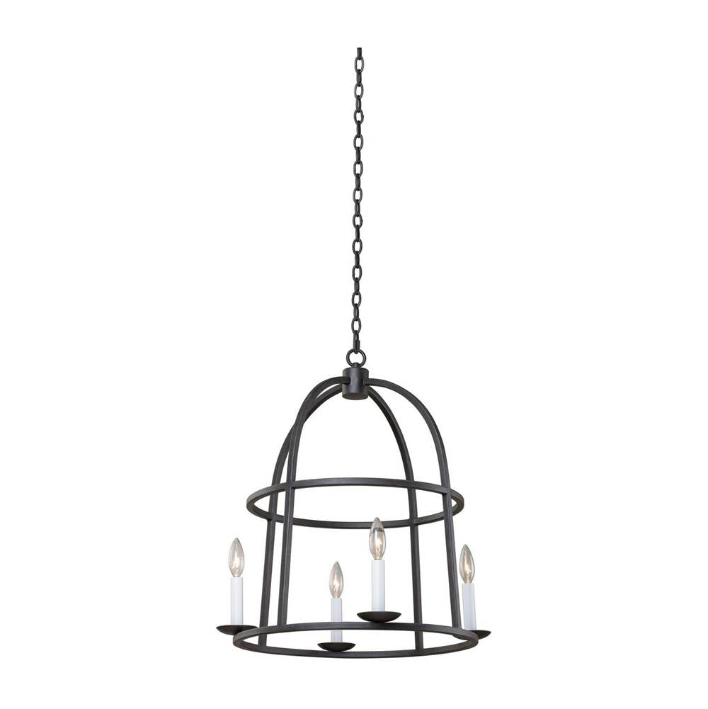 Kalco Lighting 506951BI Black Iron Wickenburg 21-in 4 Light Socket Black Iron Chandelier Image 1