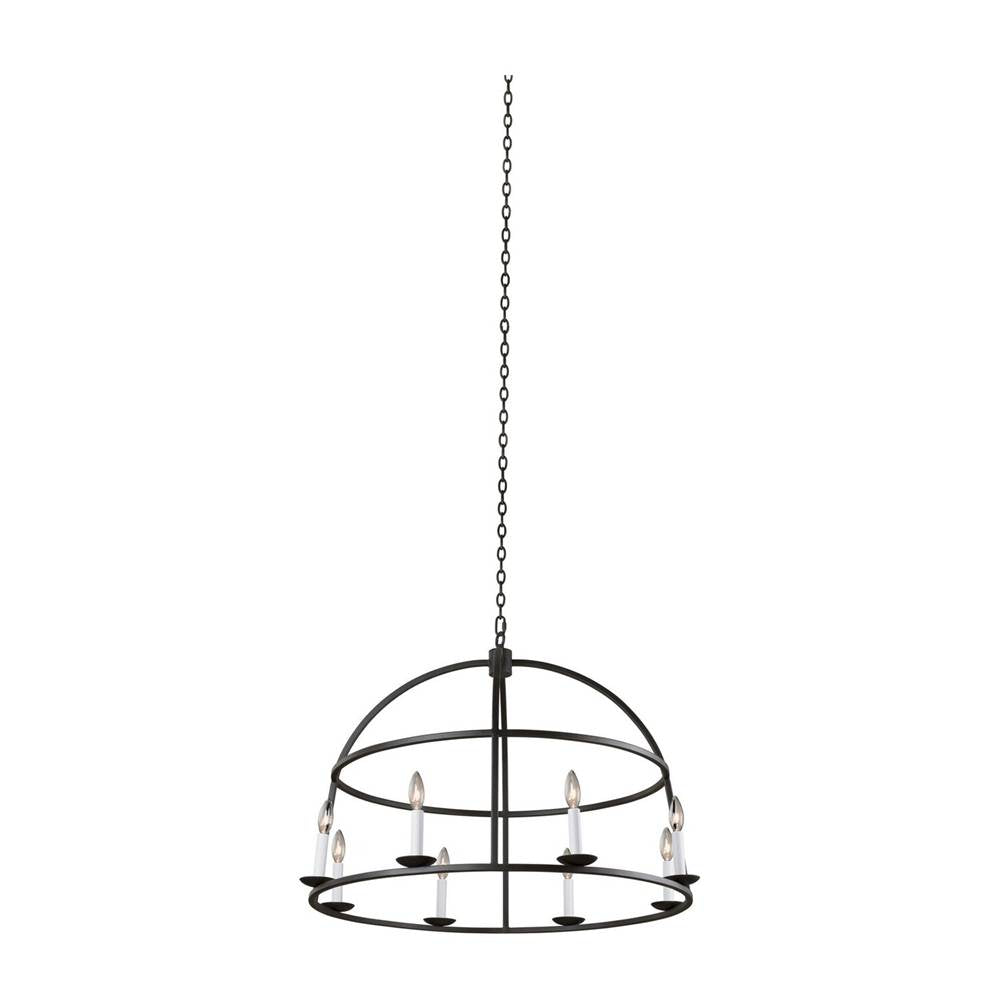 Kalco Lighting Wickenburg 34-in 8 Light Socket Black Iron Chandelier