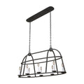 Kalco Lighting Wickenburg 42-in 8 Light Socket Black Iron Linear Pendant