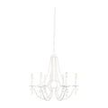 Kalco Lighting Acadia 28-in 6 Light Socket Distressed White Chandelier