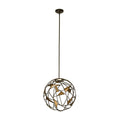 Kalco Lighting Neptune 20-in 1 Light Led Antique Bronze W/ Antique Gold Pendant