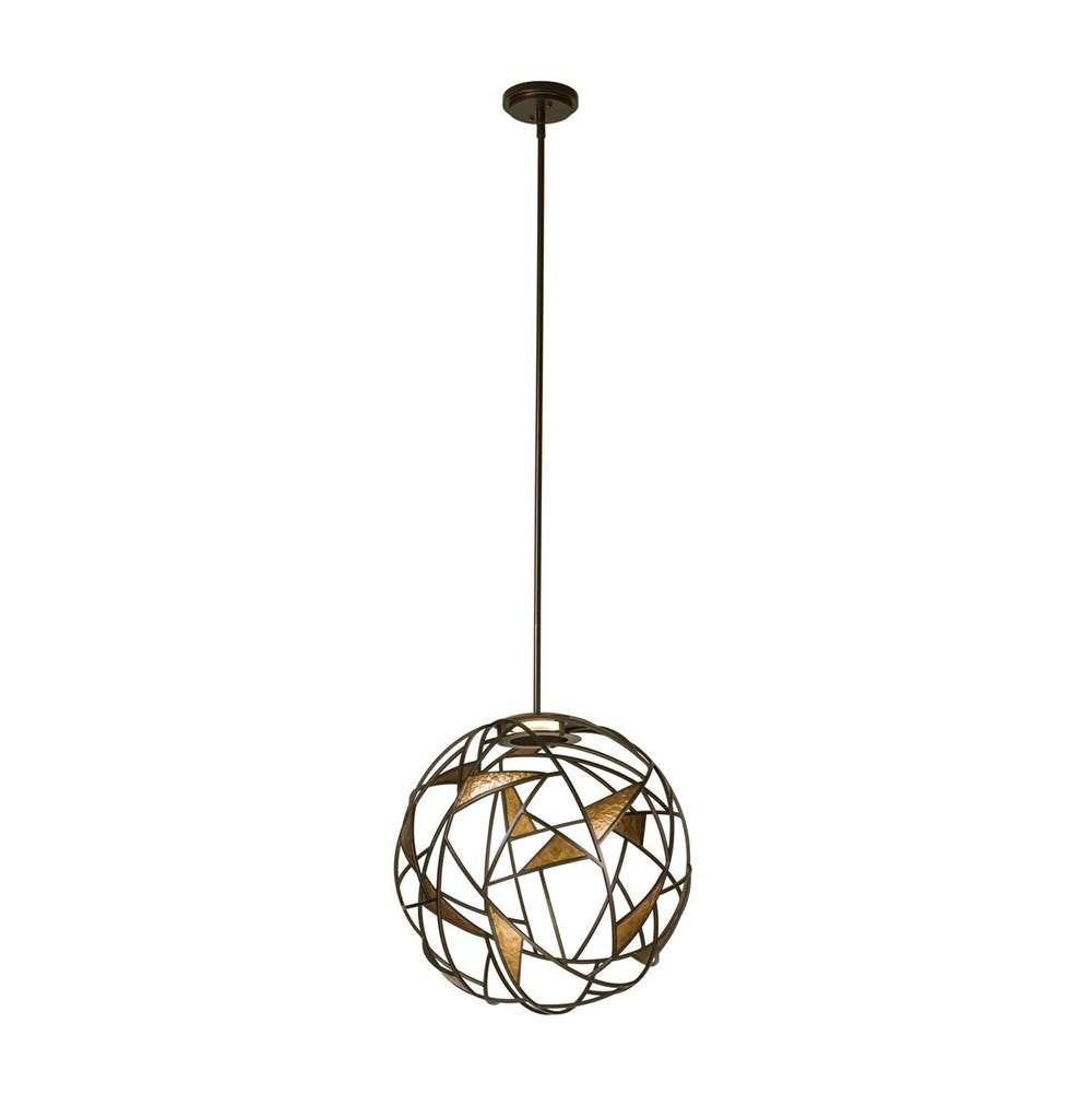 Kalco Lighting Neptune 20-in 1 Light Led Antique Bronze W/ Antique Gold Pendant