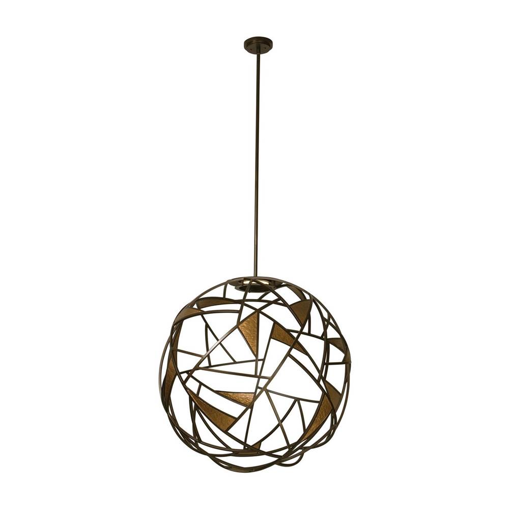 Kalco Lighting Neptune 34-in 1 Light Led Antique Bronze W/ Antique Gold Chandelier