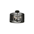 Kalco Lighting Morre 16-in 3 Light Socket Black Iron Flush Mount