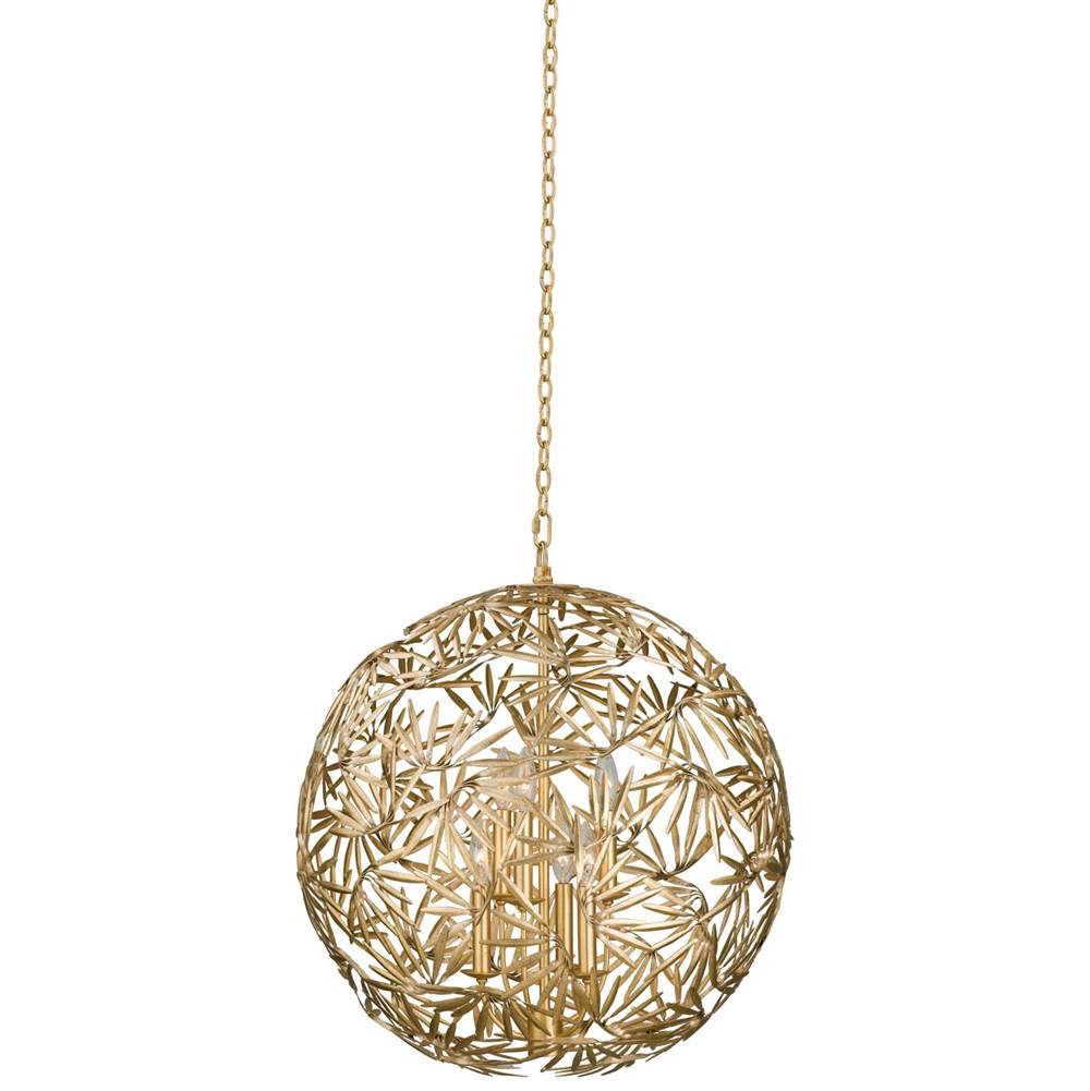 Kalco Lighting Jardin 24-in 6 Light Socket Oxidized Gold Leaf Chandelier