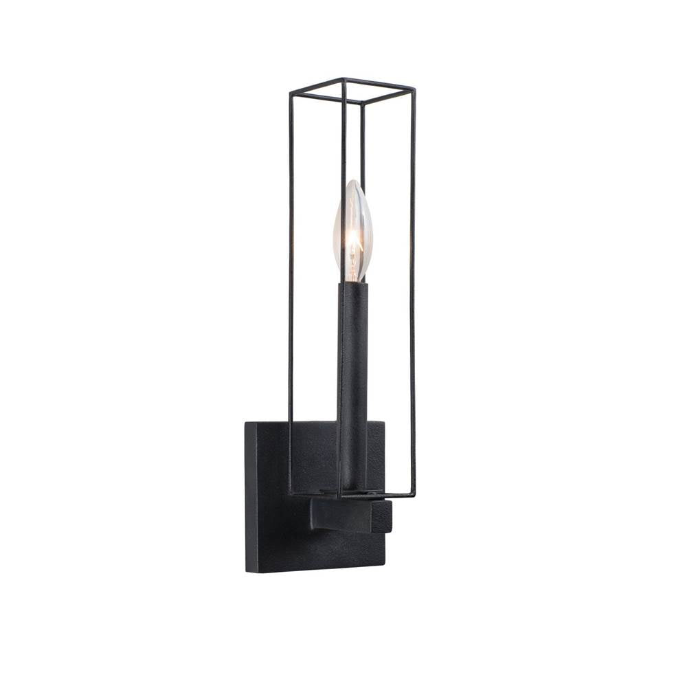 Kalco Lighting Allston 14-in 1 Light Socket Black Iron Wall Sconce
