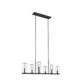 Kalco Lighting Allston 46-in 6 Light Socket Black Iron Linear Pendant