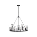 Kalco Lighting Allston 36-in 15 Light Socket Black Iron Chandelier