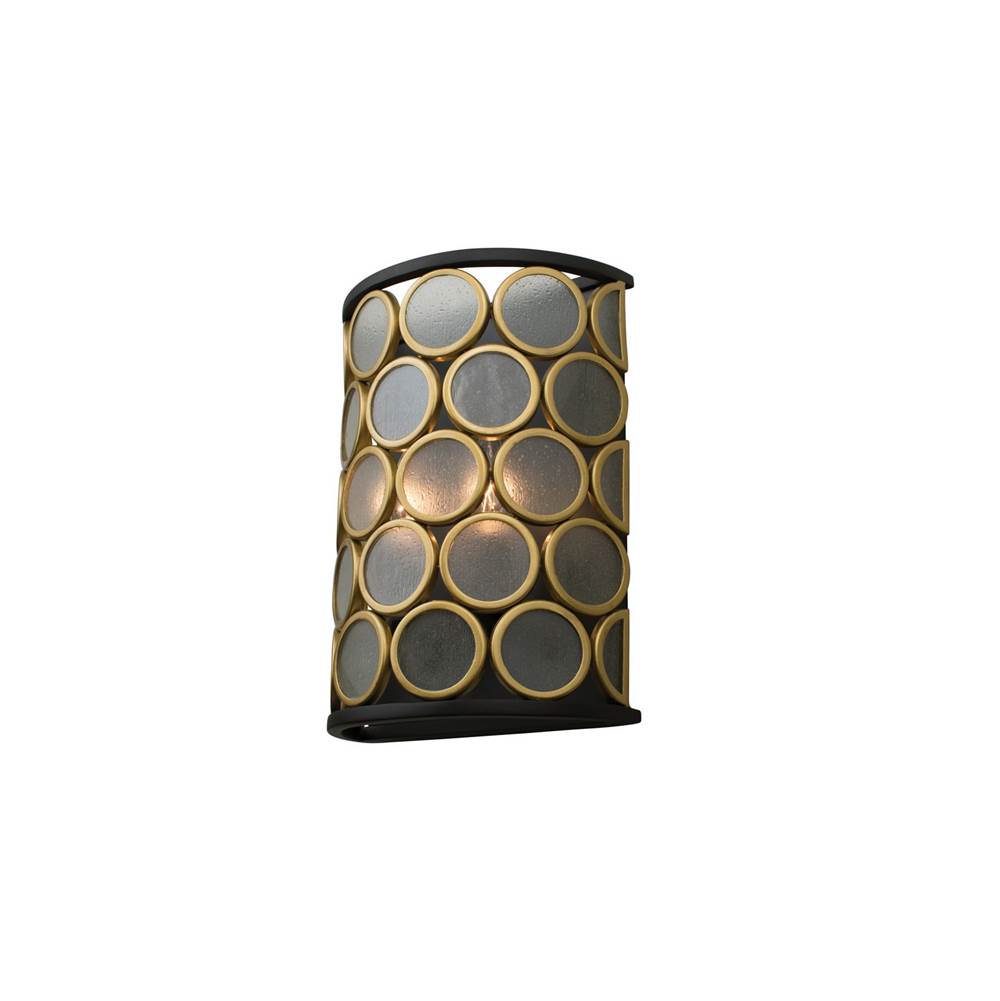 Kalco Lighting Corsa 12-in 2 Light Socket Matte Black W Gold Wall Sconce