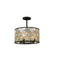 Kalco Lighting Corsa 16-in 3 Light Socket Matte Black W Gold Semi-flush Mount