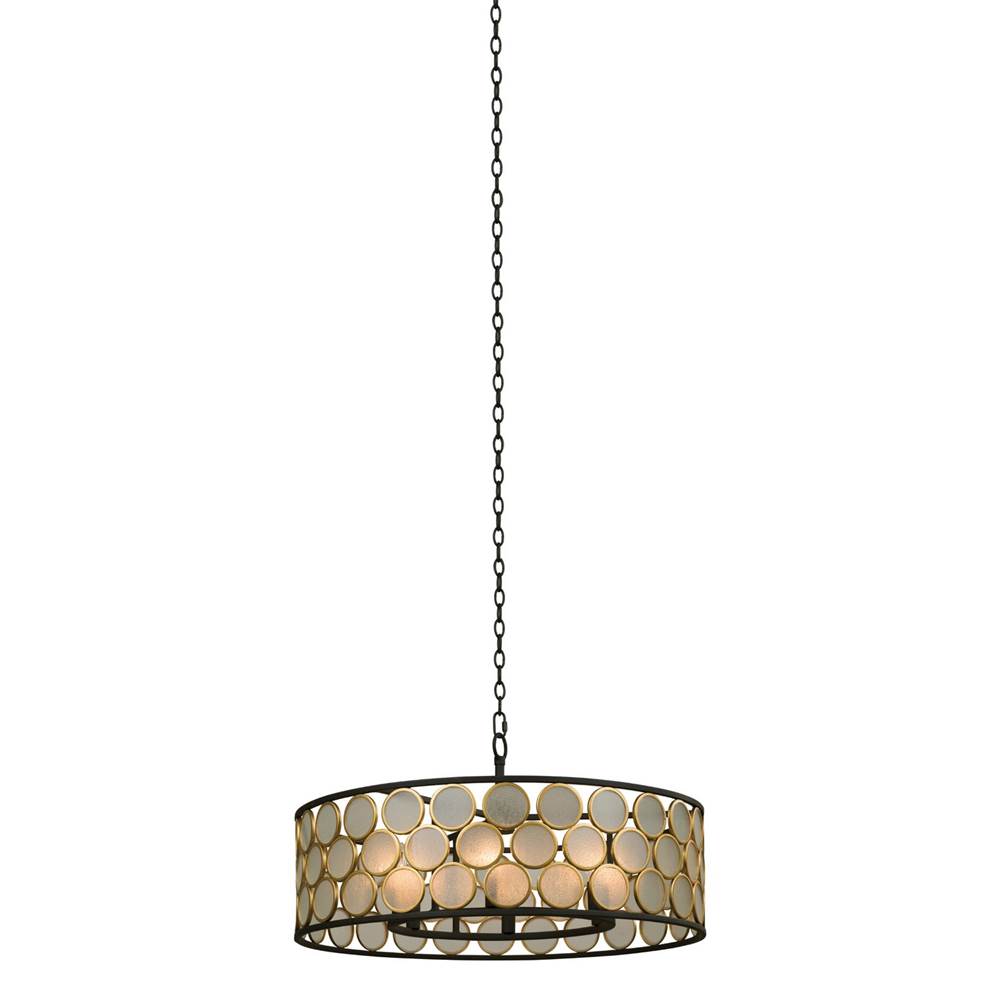 Kalco Lighting 507950BMG Matte Black with Gold Corsa 28-in 6 Light Socket Matte Black W Gold Pendant Image 1