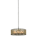 Kalco Lighting 507950BMG Matte Black with Gold Corsa 28-in 6 Light Socket Matte Black W Gold Pendant Image 1