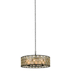 Kalco Lighting 507950BMG Matte Black with Gold Corsa 28-in 6 Light Socket Matte Black W Gold Pendant Image 1