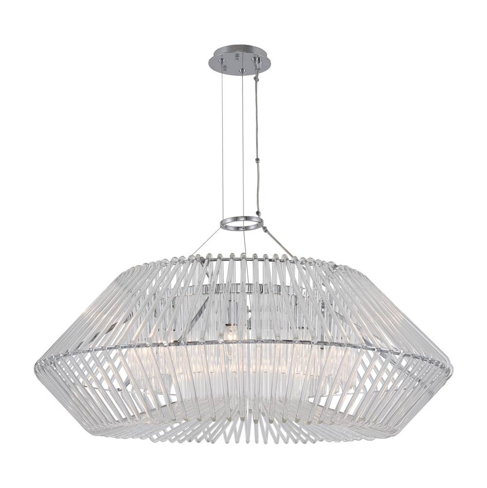 Kalco Lighting Taza 36-in 9 Light Socket Polished Chrome Chandelier