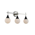 Kalco Lighting Bogart 22-in 3 Light Socket Matte Black W/ Polished Nickel Vanity Light