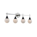 Kalco Lighting Bogart 31-in 4 Light Socket Matte Black W/ Polished Nickel Vanity Light