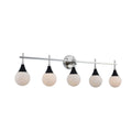 Kalco Lighting Bogart 39-in 5 Light Socket Matte Black W/ Polished Nickel Vanity Light