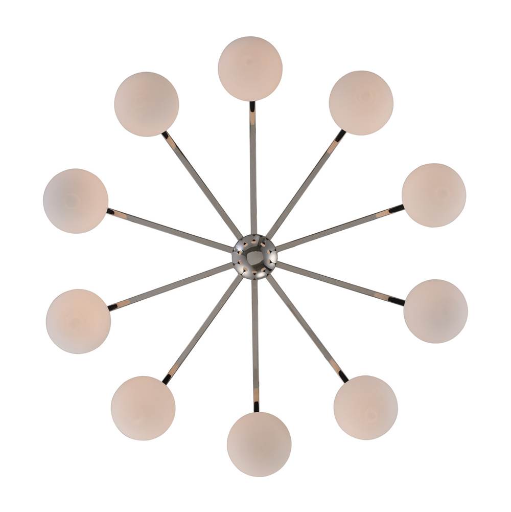 Kalco Lighting Bogart 59-in 10 Light Socket Matte Black W/ Polished Nickel Chandelier